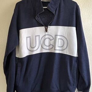 UCD Holloway Gray and Cream Quarter-Zip Sweatshirt